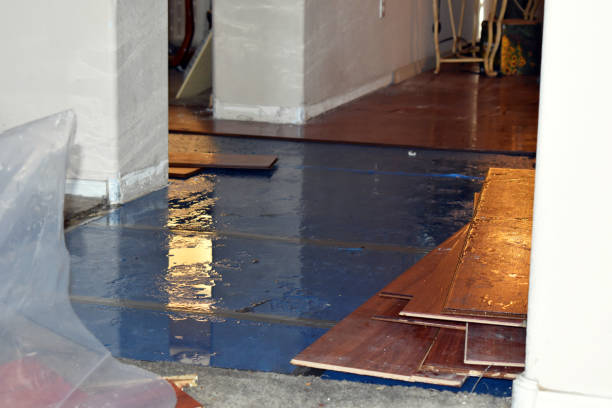 Professional Flood Damage Restoration technician working in Omro, WI